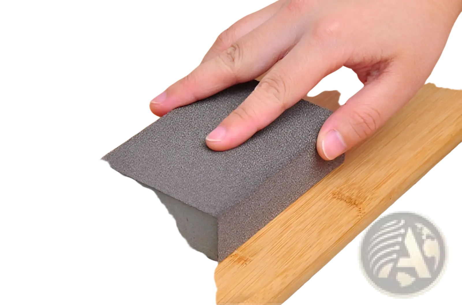 Gray rectangular nano emery sponge rust and stain remover tool with a coarse textured surface for effective cleaning