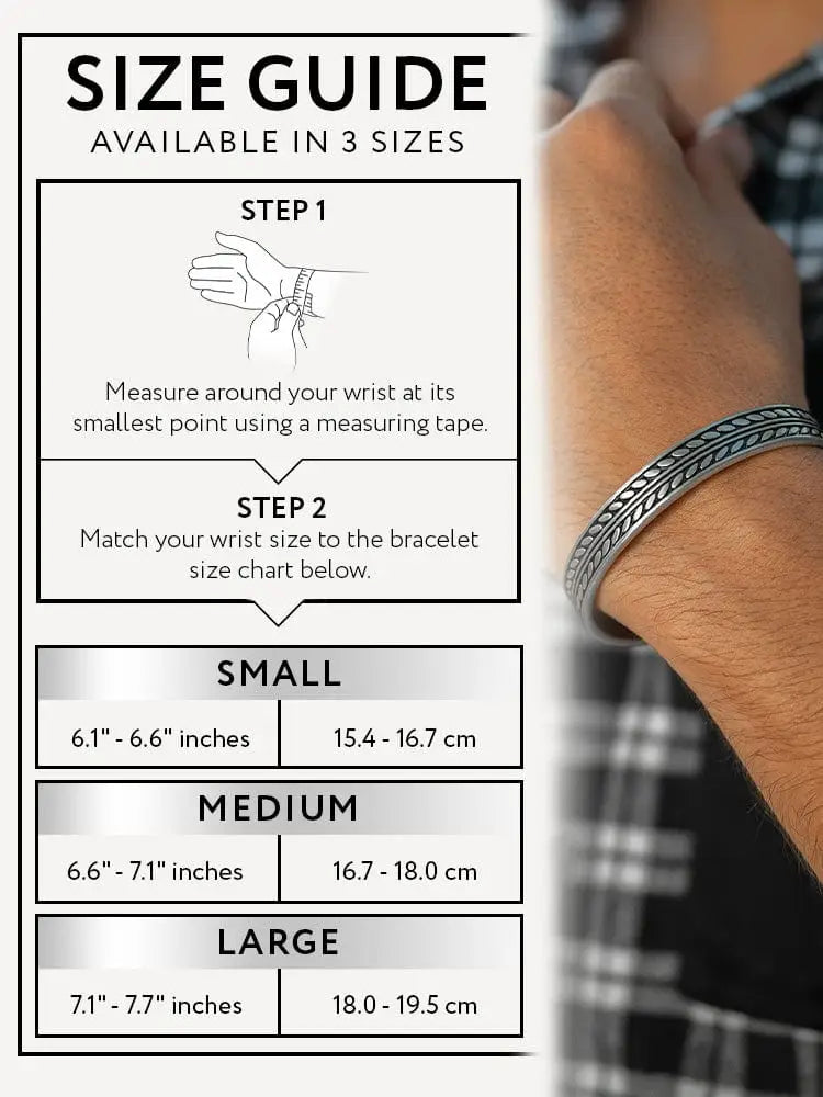 Silver-toned native feather textured 316l stainless steel cuff bracelet with braided woven pattern design
