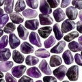 Polished purple amethyst tumbled stones with natural banding and translucent facets for reiki healing 100g