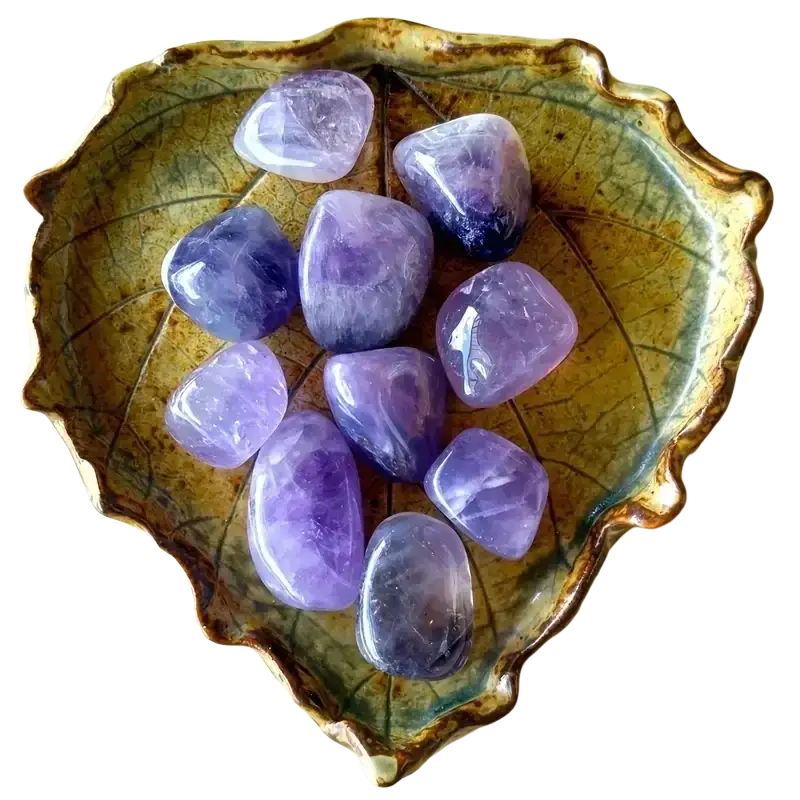 Natural amethyst tumbled stones 100g with smooth polished surfaces purple color and natural banding for reiki healing