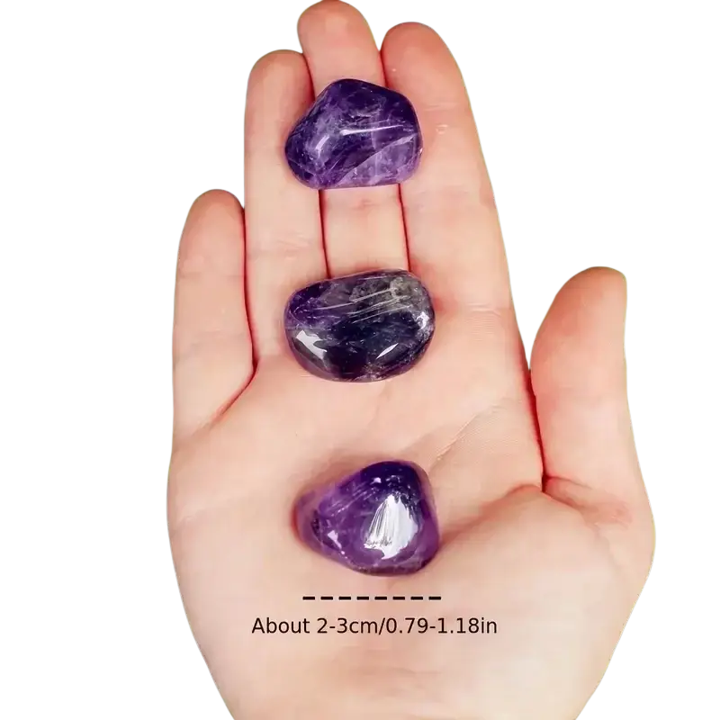 Natural amethyst tumbled stones 100g smooth polished purple crystals with subtle inclusions for reiki healing