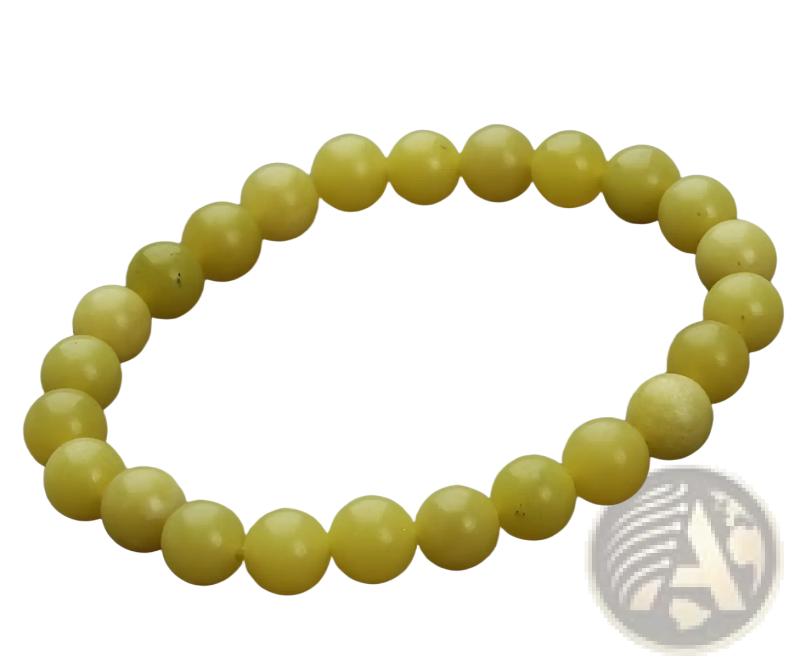 A smooth round yellow natural polished gemstone and agate beaded bracelet made of polished stone