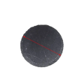 Dark gray circular natural slate reptile feeder coaster with rough texture and irregular edges for aquarium use
