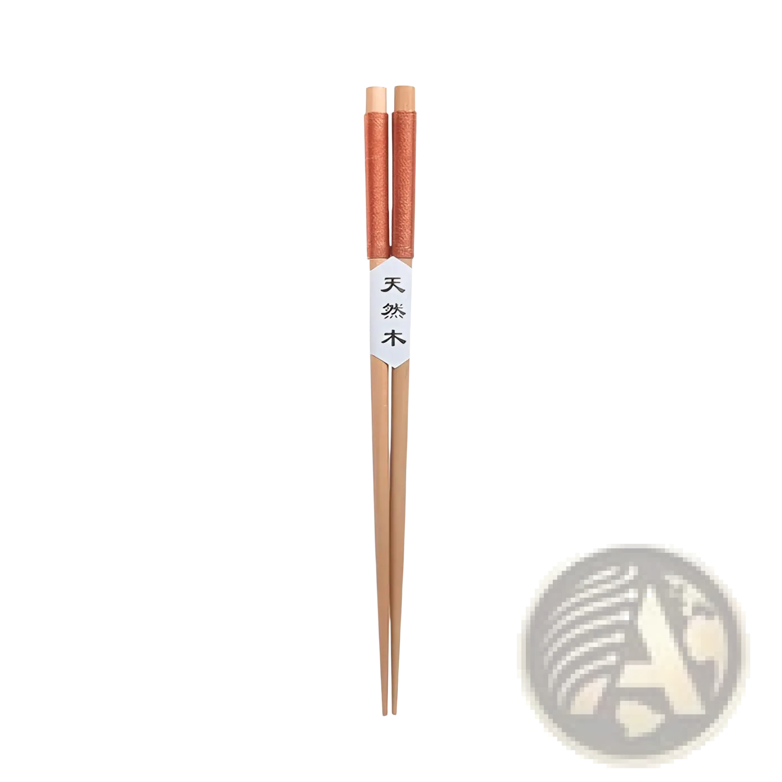 Natural wood chopsticks with textured orange brown grips and warm light brown finish for comfortable use