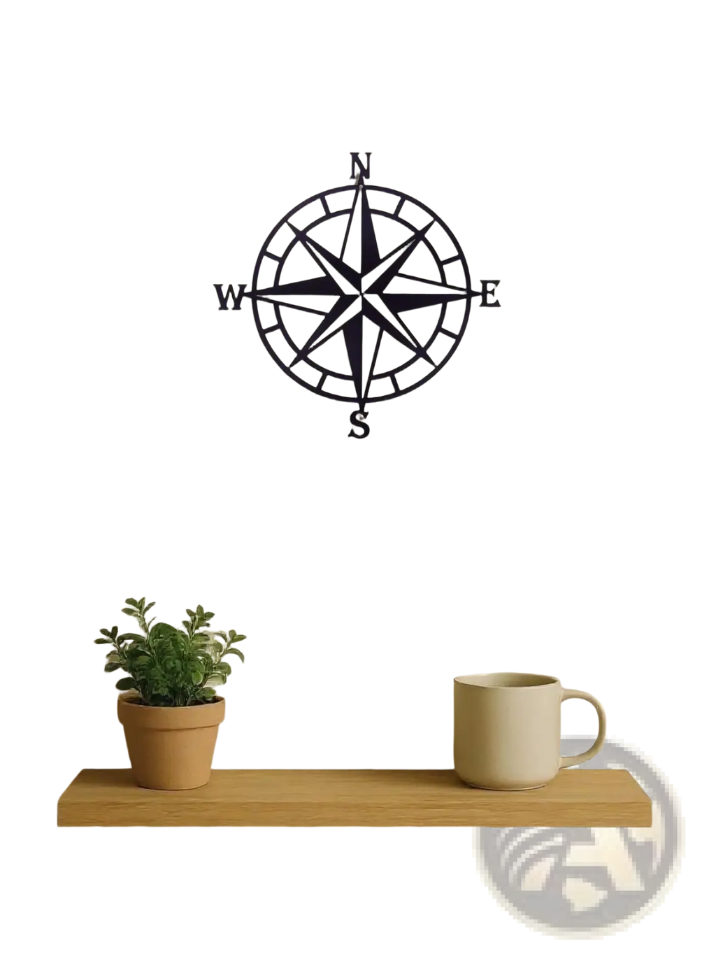 Black metal compass wall decor with engraved cardinal directions nautical compass metal wall art 11 inch decor