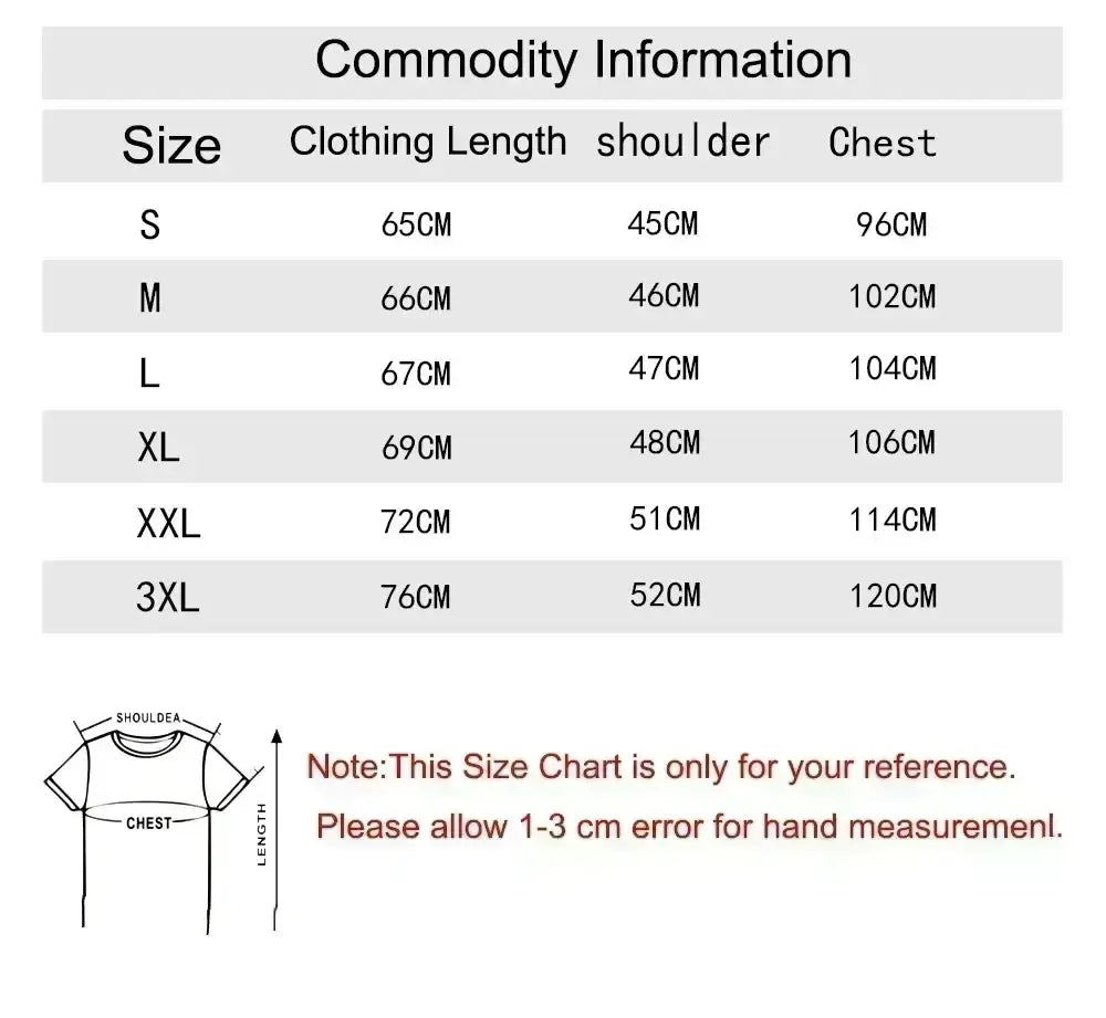 Size chart for navy blue cotton round neck t shirt for women showing measurements in centimeters from s to 3xl