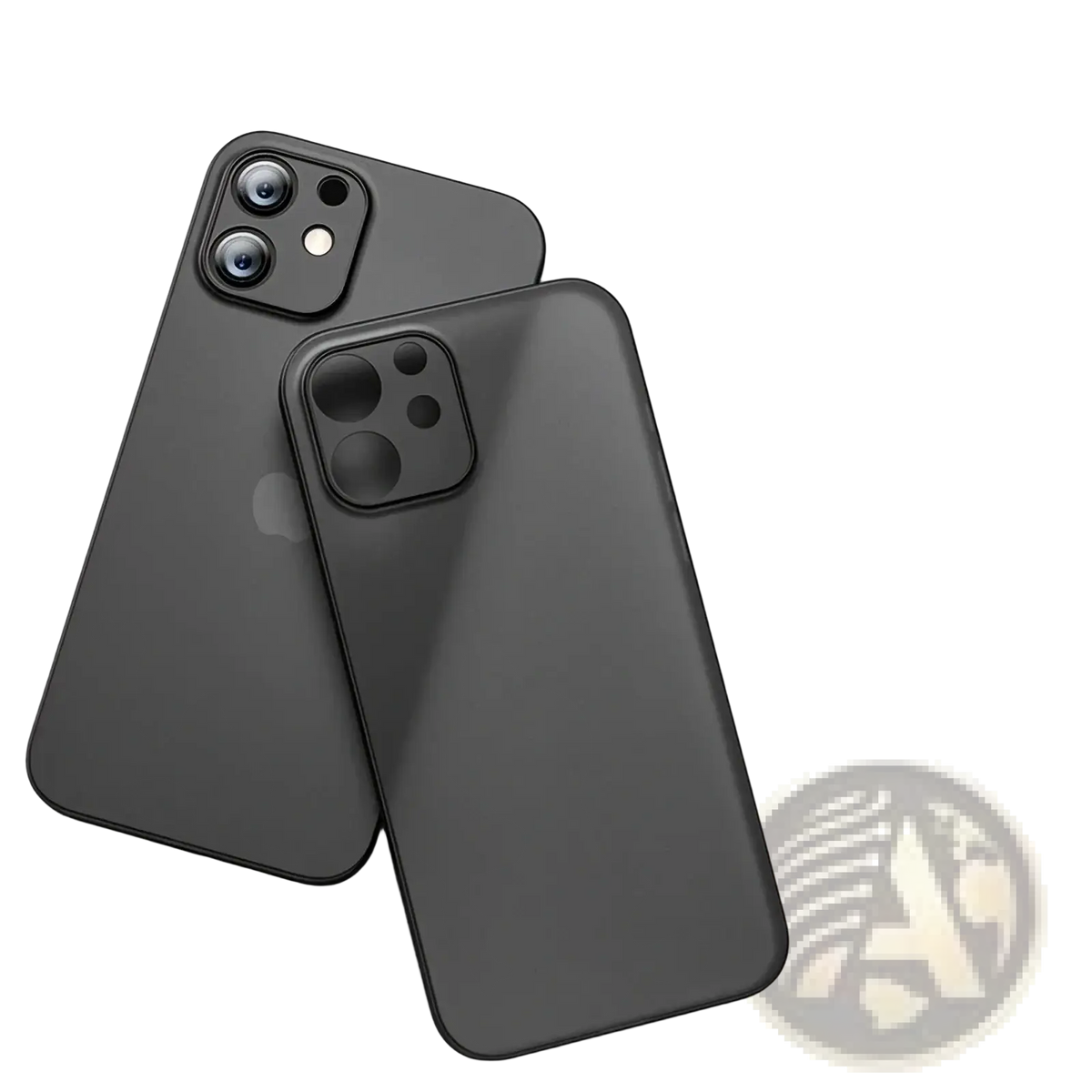 Black transparent phone case with sleek minimalist design shown from the back for navy blue iphone slim matte case