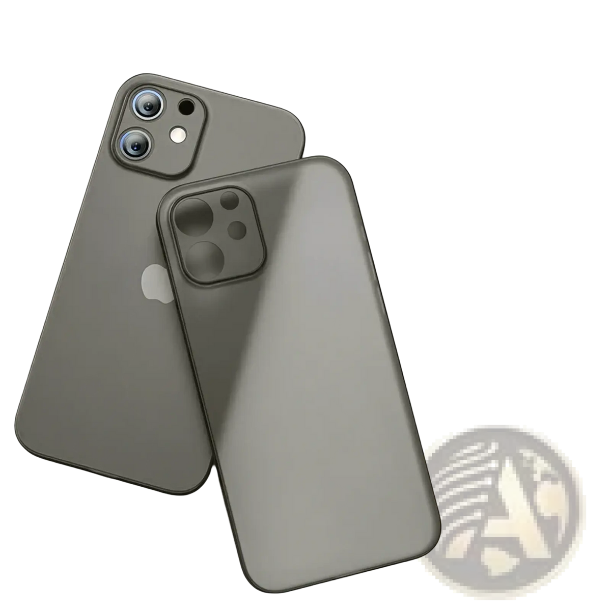 Gray translucent phone case shown from back with sleek minimalist design designed for navy blue iphone slim matte case