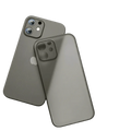 Gray translucent phone case shown from back with sleek minimalist design designed for navy blue iphone slim matte case