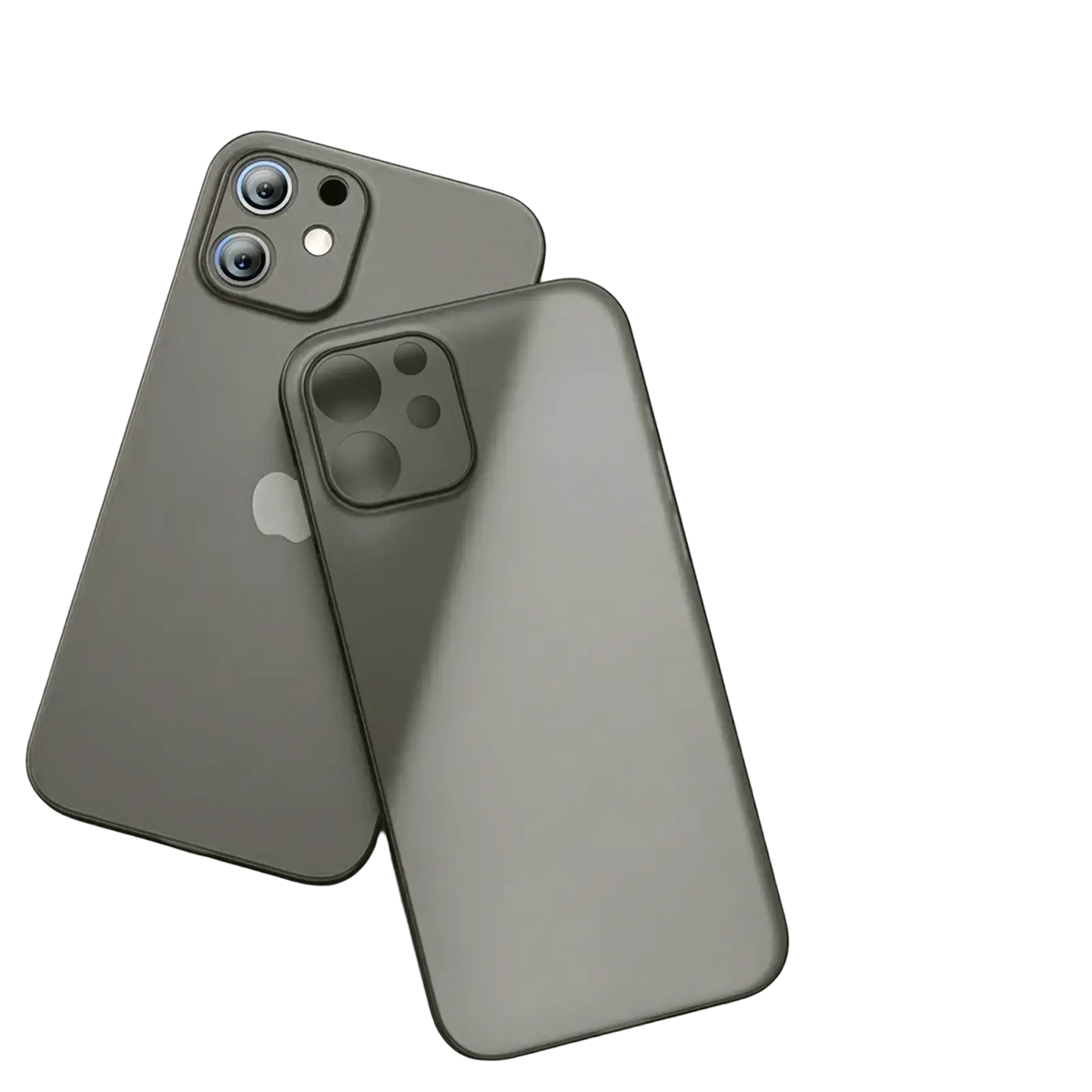 Gray translucent phone case shown from back with sleek minimalist design designed for navy blue iphone slim matte case