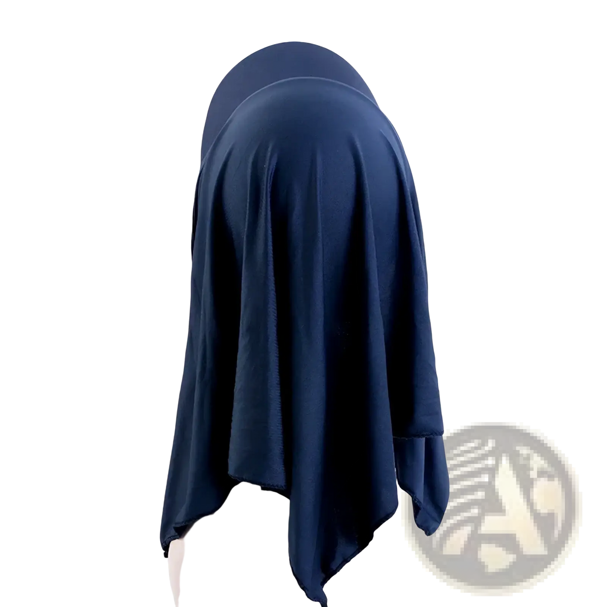 Navy blue sun visor turban hijab made of stretch fabric with a smooth seamless design and subtle edge stitching