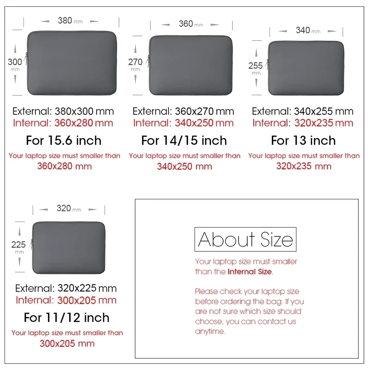 Gray neoprene laptop sleeve with 360 degree protection designed for 13 to 15.6 inch laptops in a minimalist style
