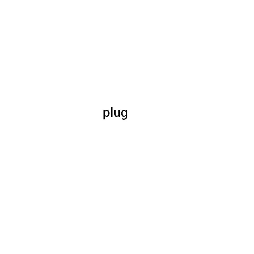 The image shows the word plug in black serif font on a white background for a g-shaped led lamp with bluetooth speaker and charger