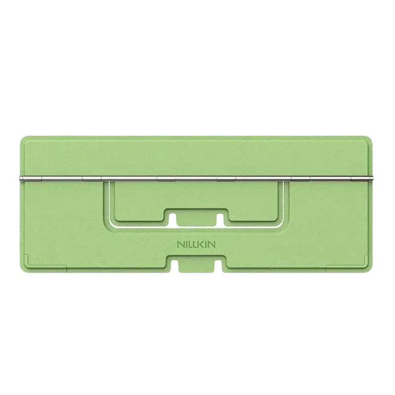 Light green Nillkin Dualwing adhesive laptop stand with foldable design and metallic hinge computer bracket type