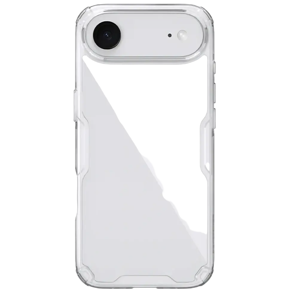 Clear transparent nillkin nature tpu pro phone case for iphone 13 with reinforced corners and durable tpu material back view