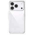 Clear nature tpu pro phone case for white iPhone 17 series with three camera lenses and flash shown from the back side