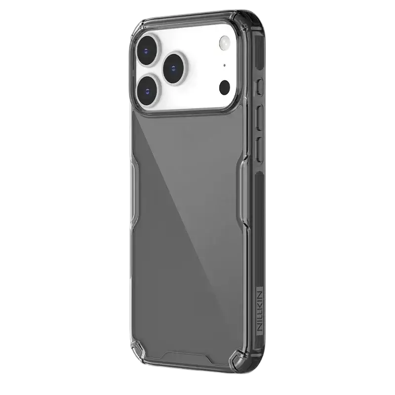 Transparent gray nillkin nature tpu pro phone case for iphone 13 pro showing back side made of nature tpu material