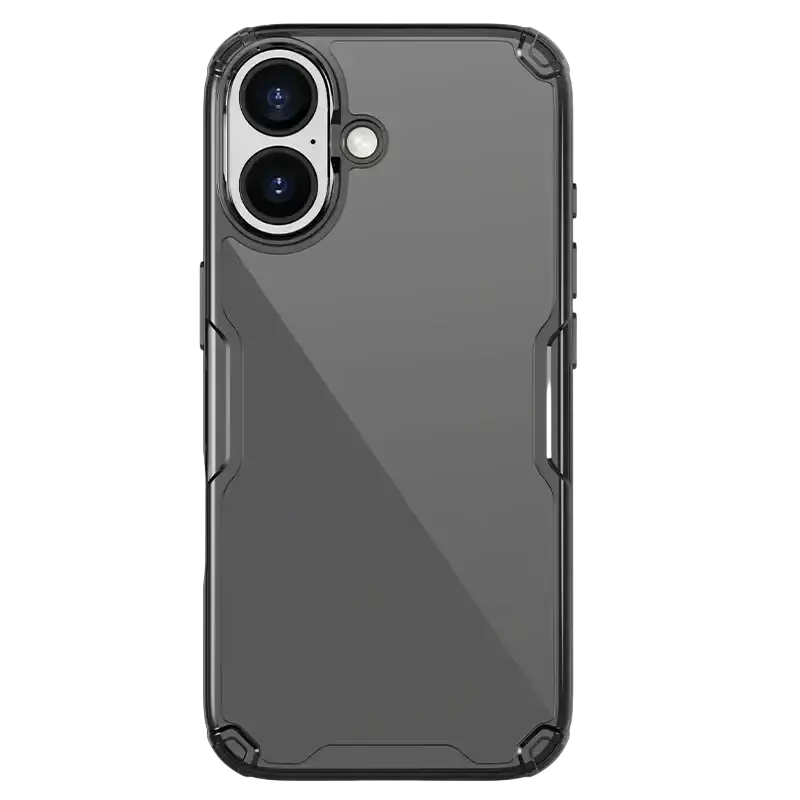 Transparent gray nillkin nature tpu pro phone case with sleek protective design and reinforced edges for iphone 17 series back side
