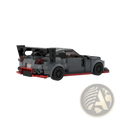 Gray and red lego technic nissan gt-r sports car model with black wheels building blocks set 435pcs front view