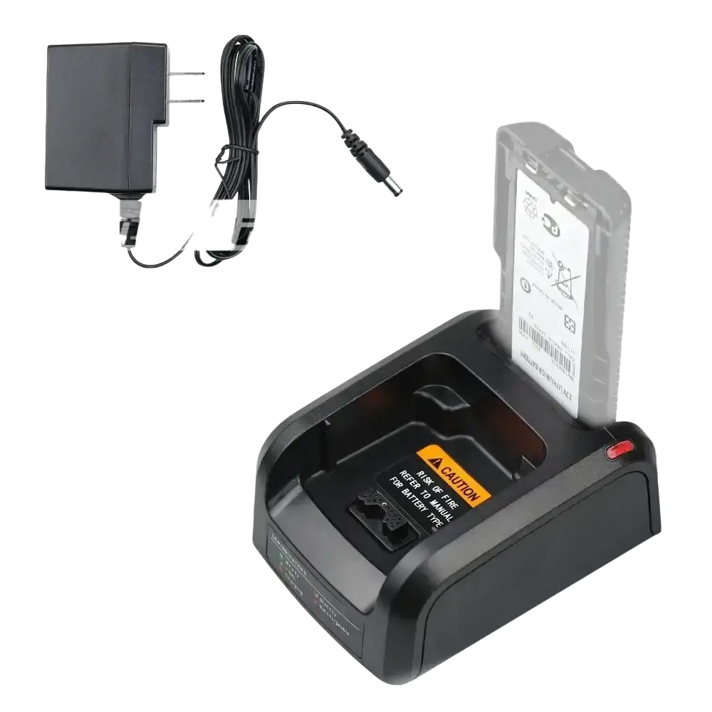Black plastic nntn8234a smart charger with power adapter and red indicator light for Motorola battery models
