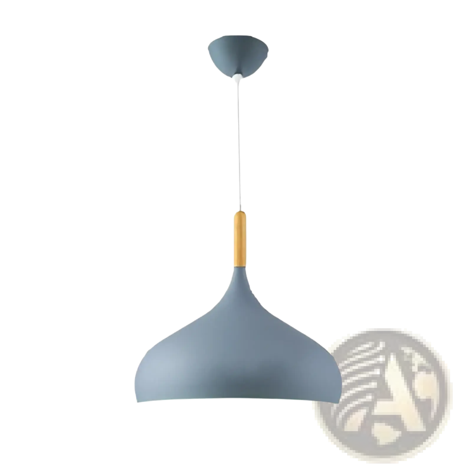 Modern gray nordic macaron led pendant light with wooden accent featuring sleek minimalist design for indoor use