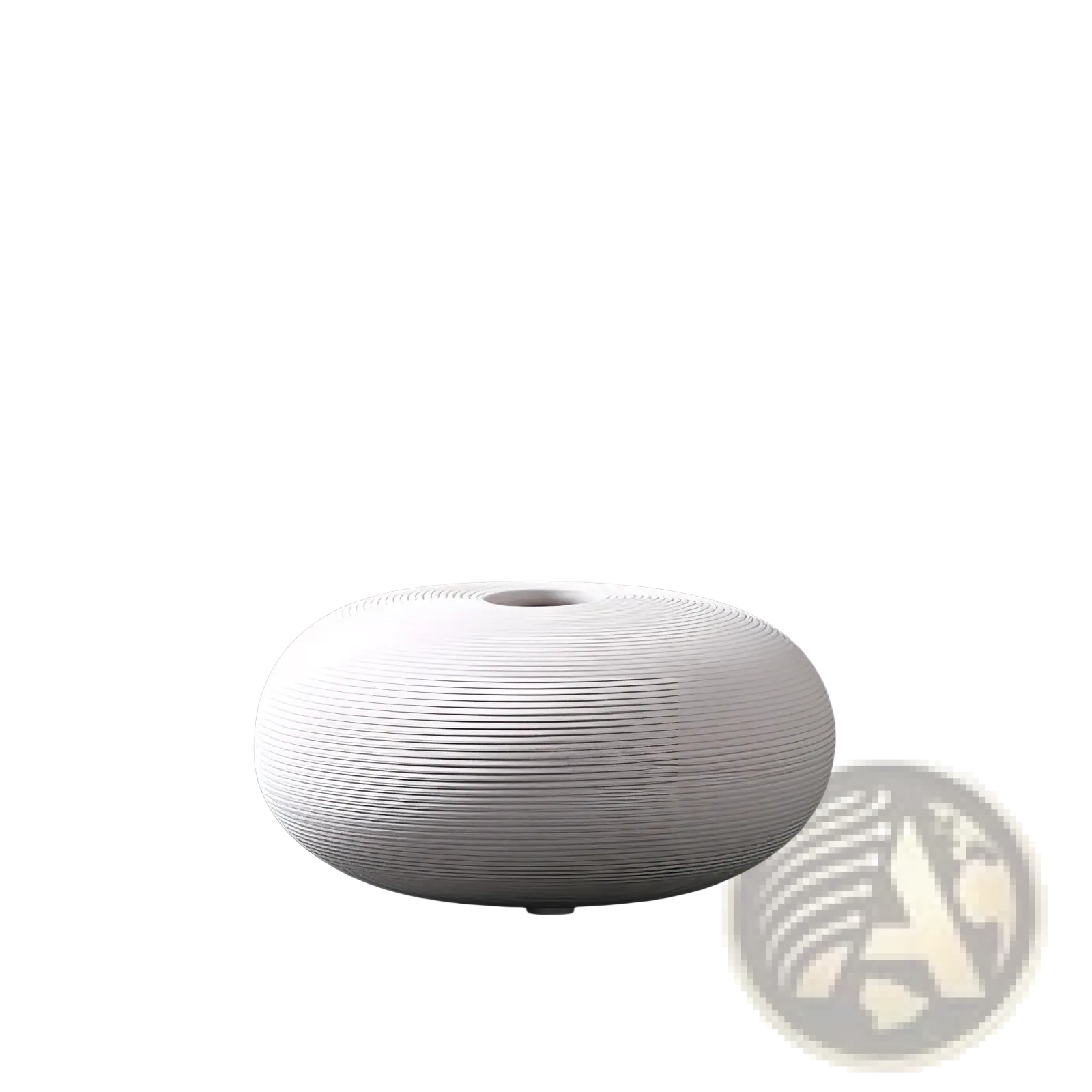 Nordic white ribbed ceramic vase with smooth texture and oval shape for modern home decor
