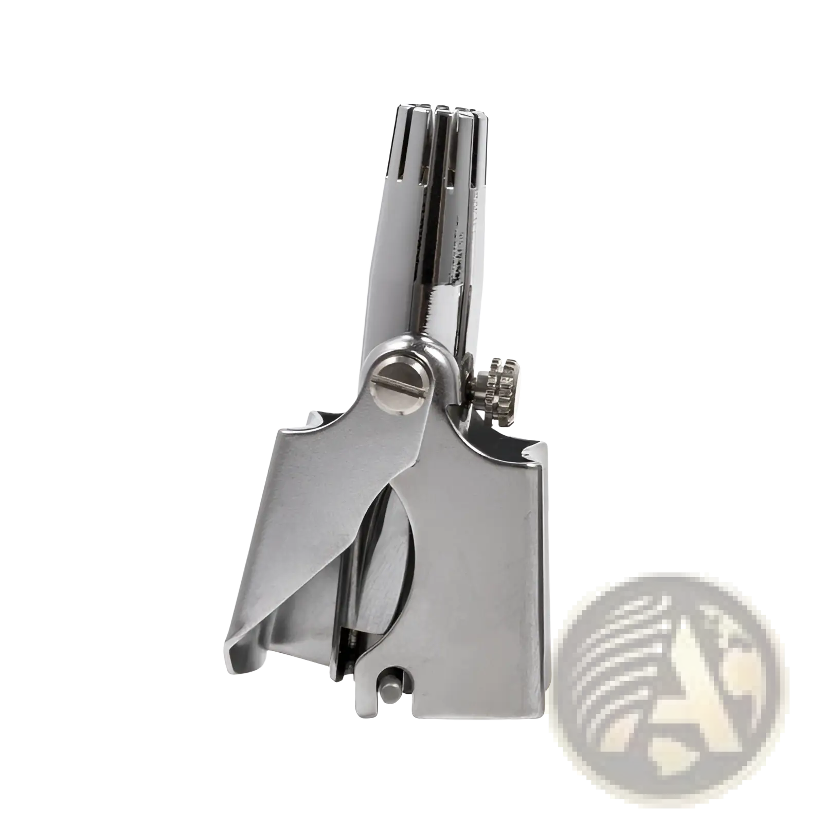 Silver metal nose clip with adjustable mechanism and textured grip for waterproof steel nose hair trimmer grooming kit