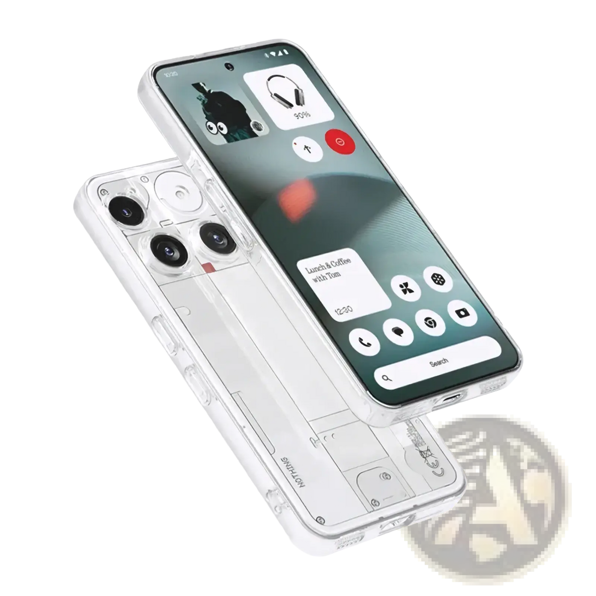 Clear tpu case for nothing phone 3 showing the back with precise cutouts and transparent material design