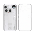 Clear tpu phone case in transparent design showing precise cutouts for triple-camera and buttons on the back of nothing phone 3