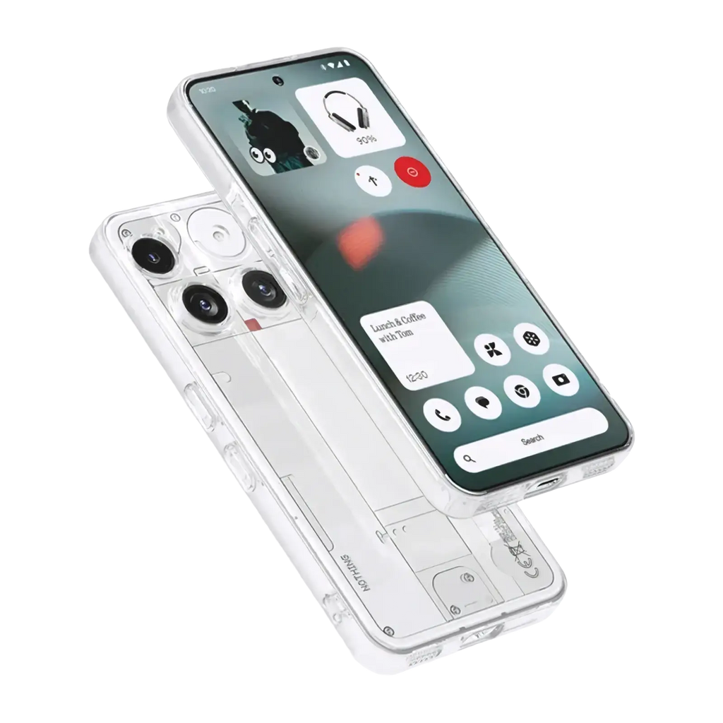 Clear tpu case for nothing phone 3 showing the back with precise cutouts and transparent material design