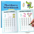 Blue numbers tracing and math practice workbook for ages 3 to 6 with colorful illustrations and tracing exercises