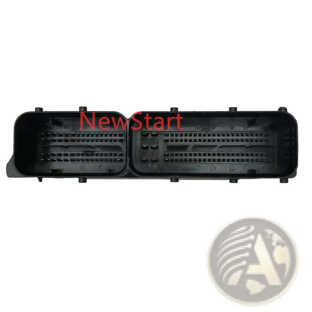 Black plastic automotive connector housing with dual pin grids and molded tabs for secure attachment on Oem 39110-03430 Ecu