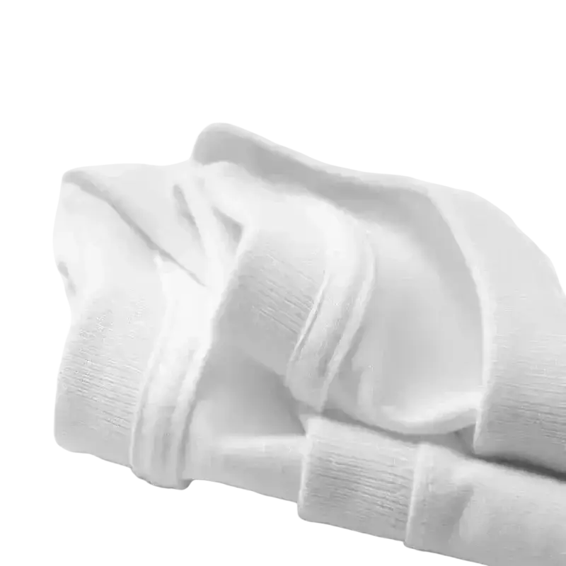 White ribbed knit turtleneck sweater with soft stretchy texture paired with the office cast printed cotton t-shirt white unisex