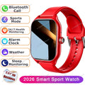 Ola Esporte bluetooth calling smartwatch with fitness tracker red silicone strap rectangular screen and metallic button