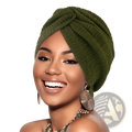 Olive green textured turban headwrap made of lightweight fabric ideal as an ethnic sun hat accessory