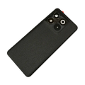 Black textured glass back cover replacement for oneplus 10t 5g with rectangular triple camera module and circular sensor