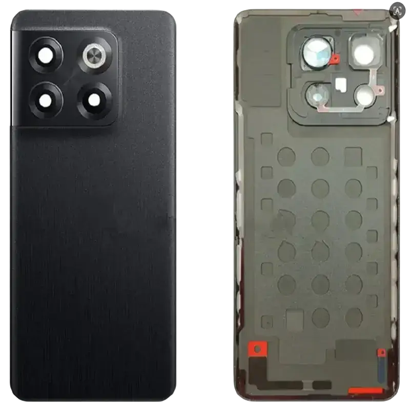 Black textured glass battery cover replacement panel for oneplus 10t with square quad lens camera module on back side