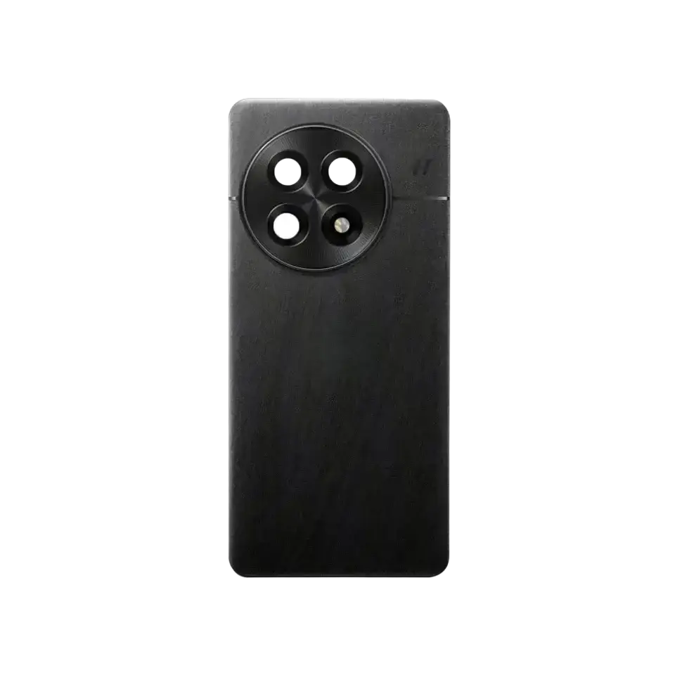 Oneplus 13 replacement back cover with matte black finish and circular camera frame glass lens housing four lenses and flash