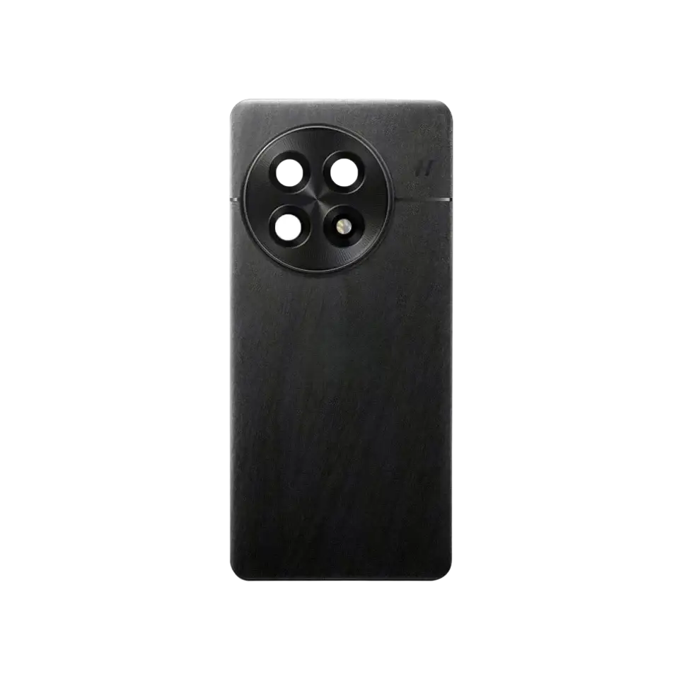 Black oneplus 13 replacement back cover with matte finish and circular camera frame glass lens housing four lenses and flash