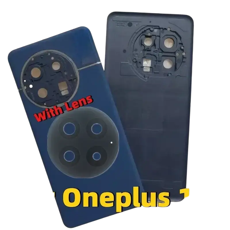 Blue oneplus 13 replacement glass back cover housing showing circular camera module and door case housing detail