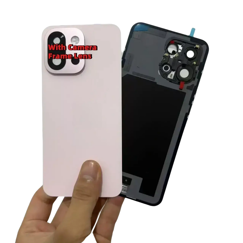 White oneplus 13 replacement glass back cover housing with camera frame lens for battery door case use