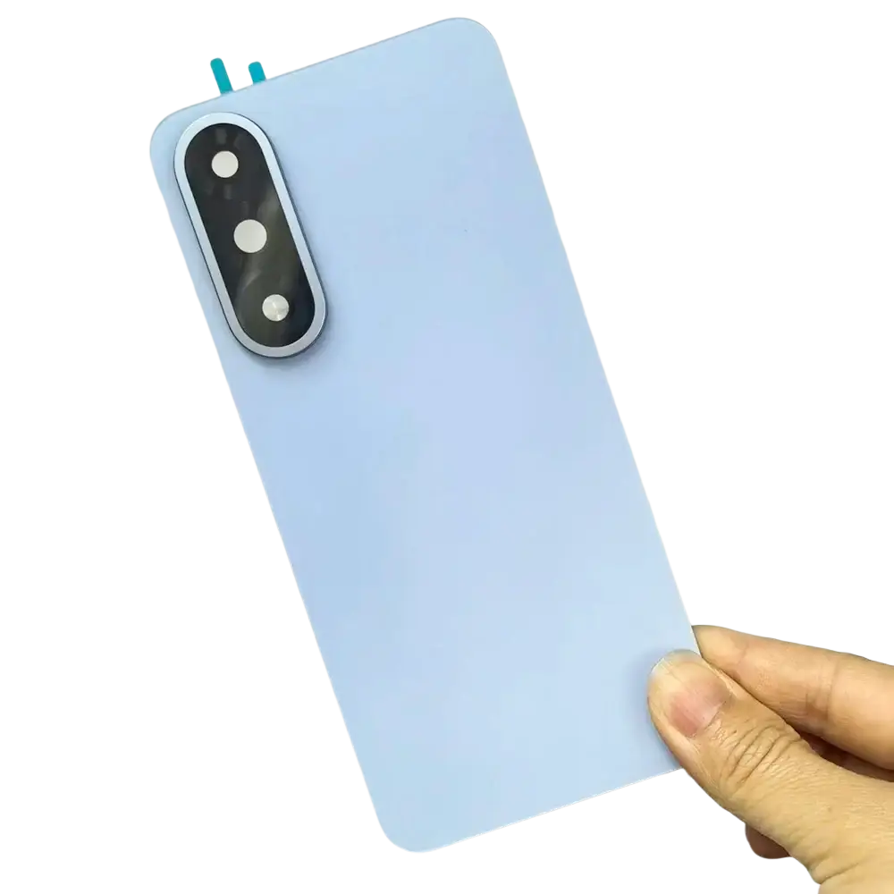 Light blue matte oneplus nord 5 glass back cover with vertical triple camera lens hot replacement rear panel