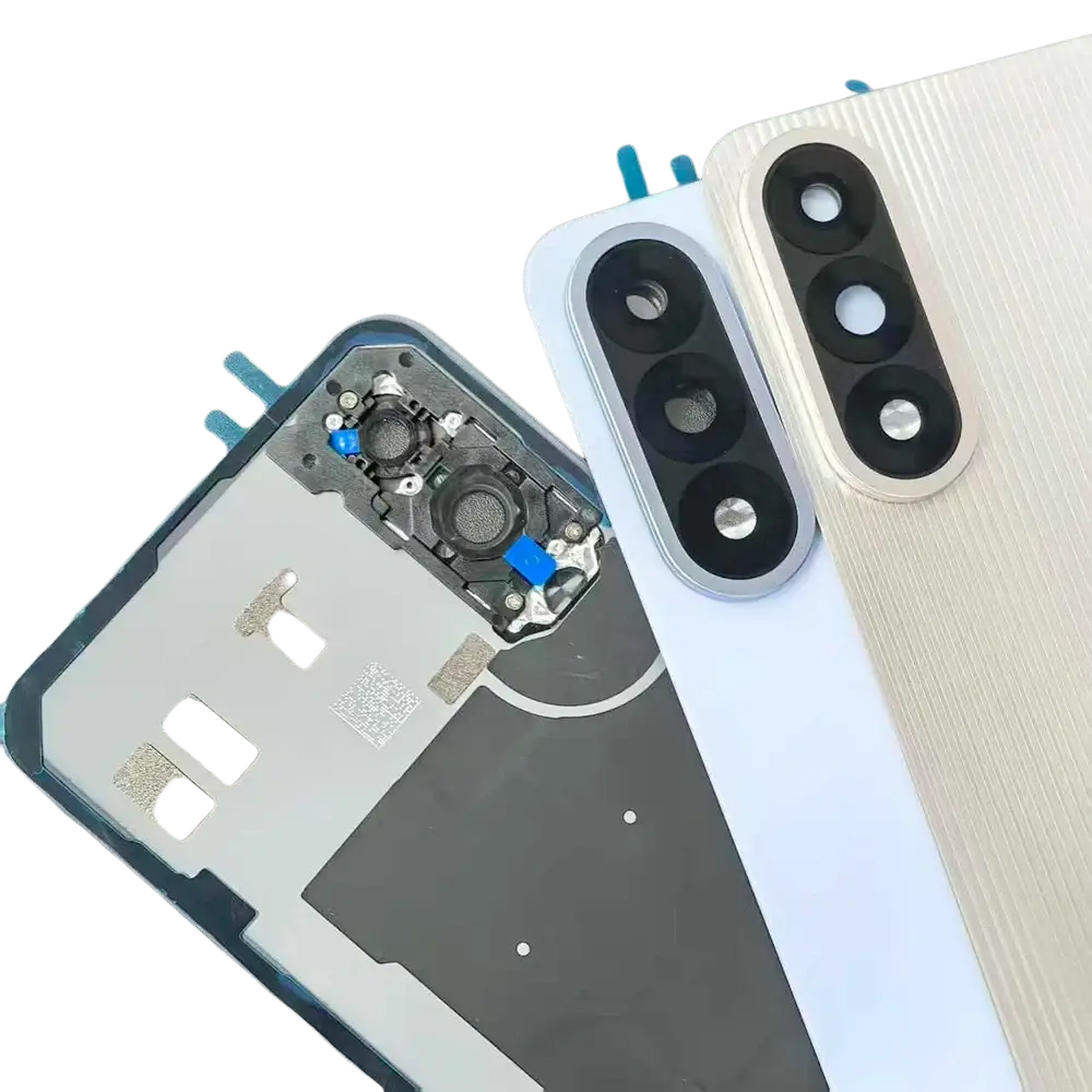 White textured glass back panel of oneplus nord with dual-camera lens module for hot replacement rear cover
