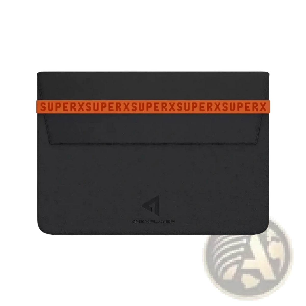 Black oneplayer laptop sleeve with bold orange superx strap from onexplayer super x accessories and storage kit