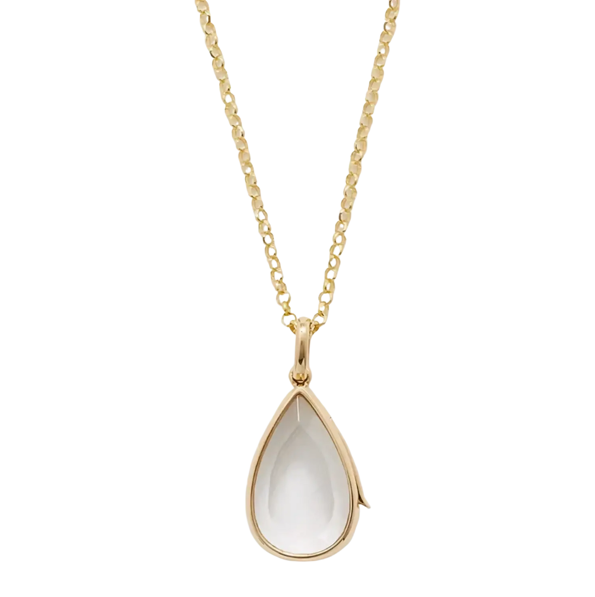 Delicate gold open pendant necklace for women girls simple fashion featuring a clear faceted gemstone