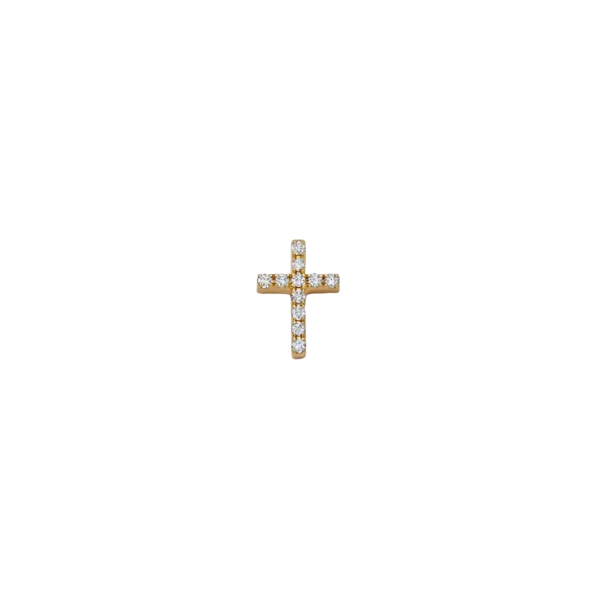 A delicate gold open pendant necklace for women girls simple fashion with sparkling clear gemstones on the cross pendant