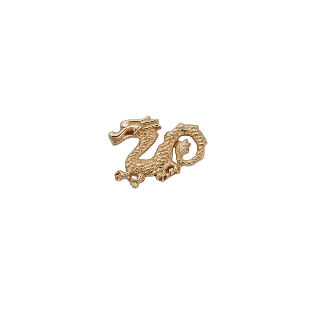 Gold-colored dragon-shaped open pendant necklace with textured scales for women girls simple fashion accessory