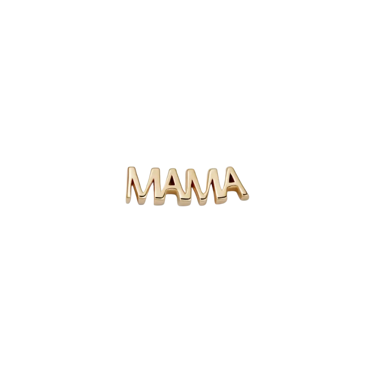 Gold-colored metallic open pendant necklace with bold mama text for women girls simple fashion jewelry