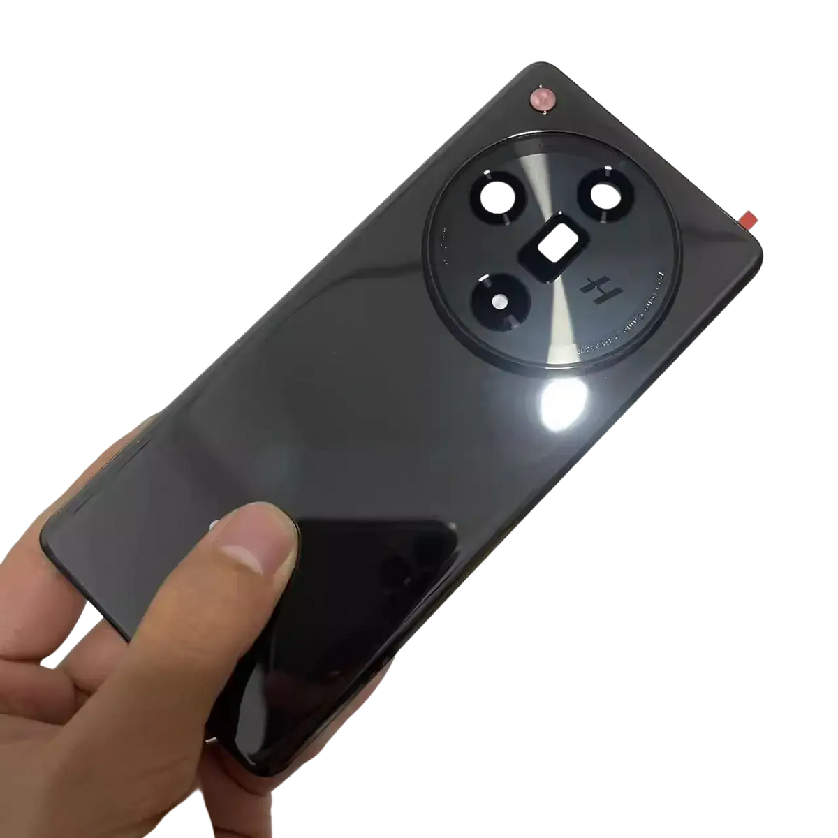 Black glossy oppo find x7 smartphone back cover featuring circular triple lens camera module for cover repair replace door