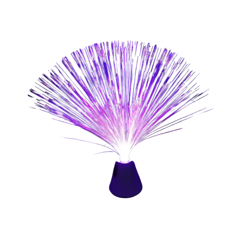 Purple optic fiber led atmosphere light with cycle flashing feature and glowing white base for ambient decor